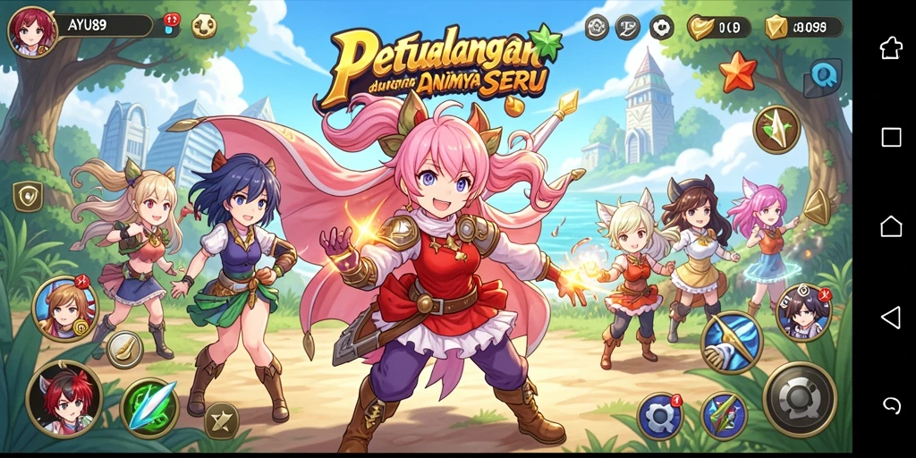 Tampilan gameplay AYU89 yang seru dan penuh warna.