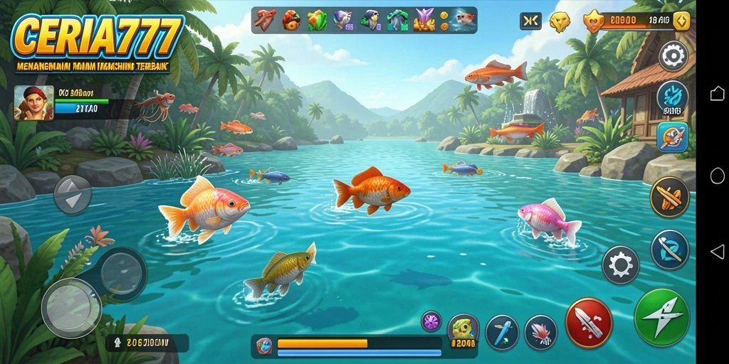 Tangkapan ikan besar dan pemandangan indah dalam gameplay CERIA777.