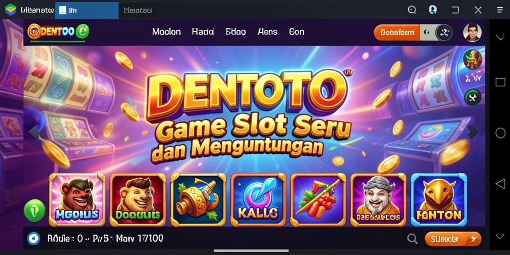 Tampilan gameplay utama DENTOTO menampilkan aksi seru Slot.