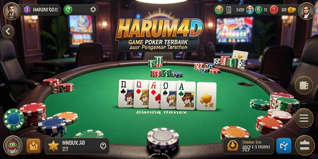 Tampilan gameplay seru dalam aplikasi Poker HARUM4D.