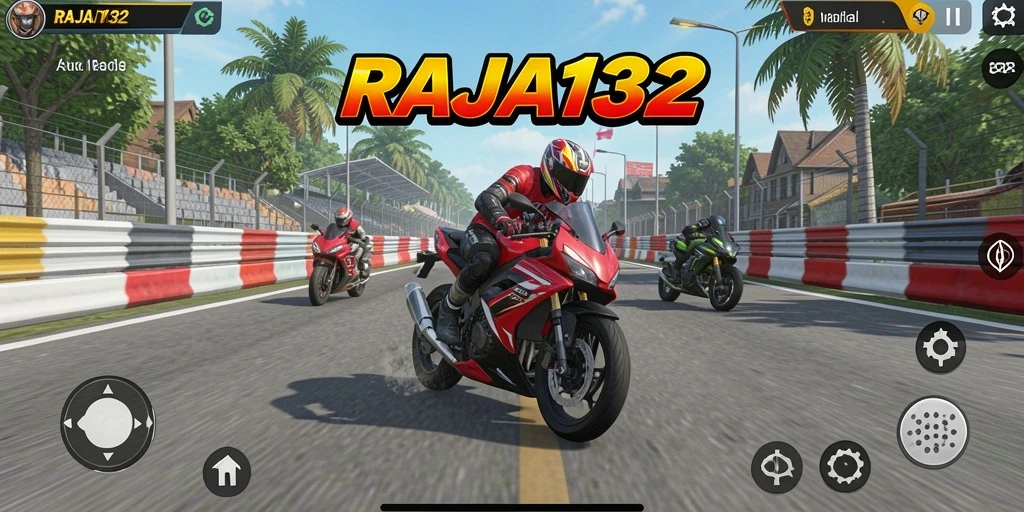 Tampilan gameplay balap motor yang mendebarkan dan realistis.